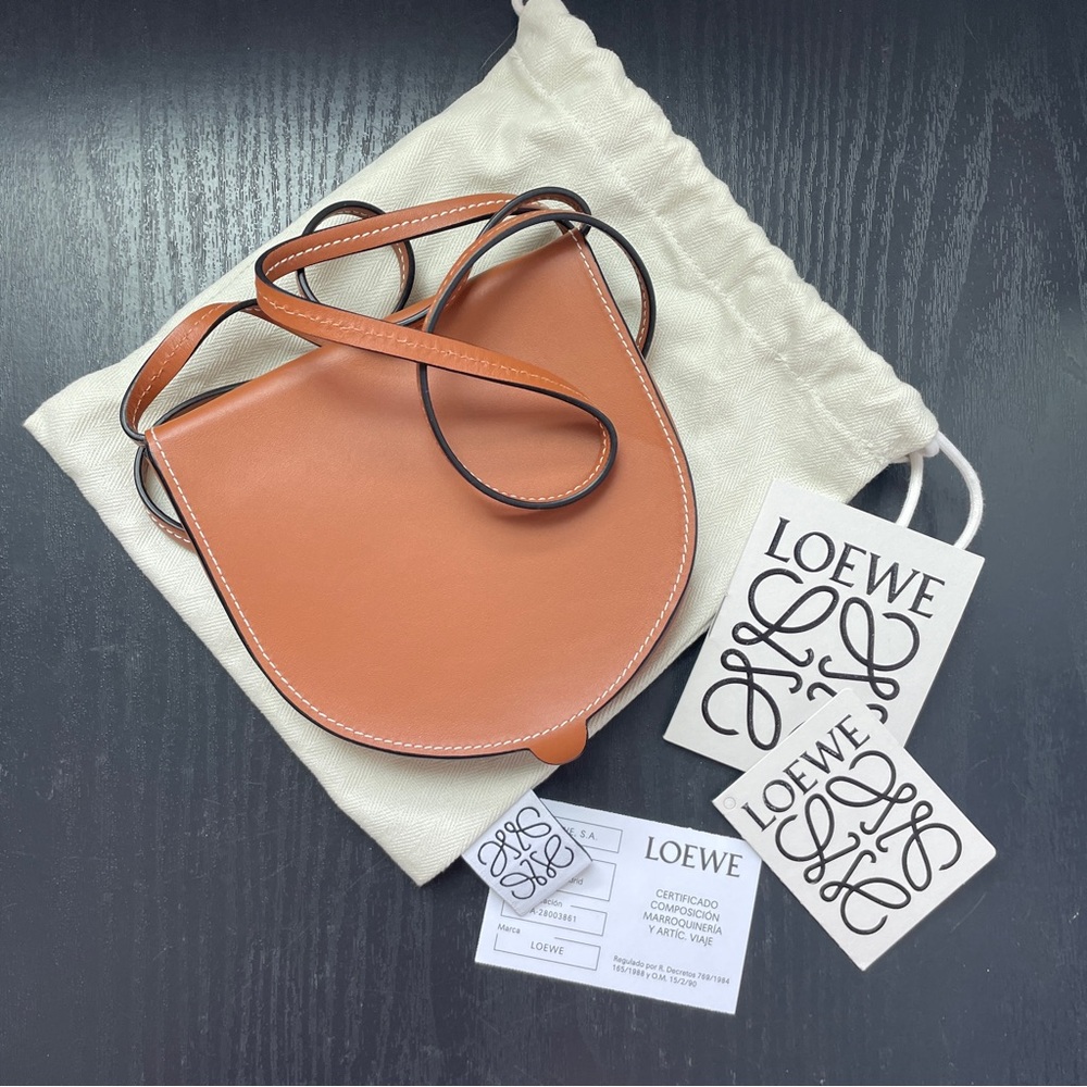 Loewe Tan Leather Crescent Crossbody Bag